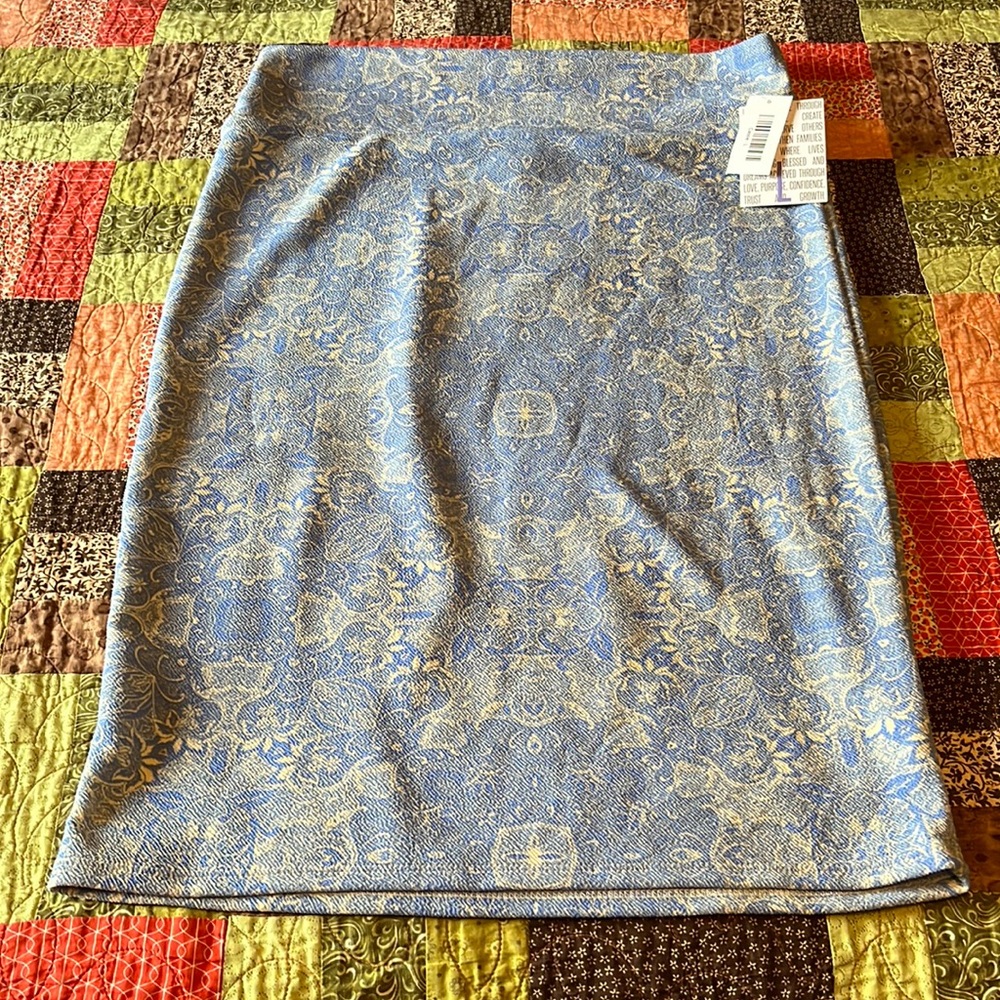 NWT lularoe Cassie skirt light blue pattern